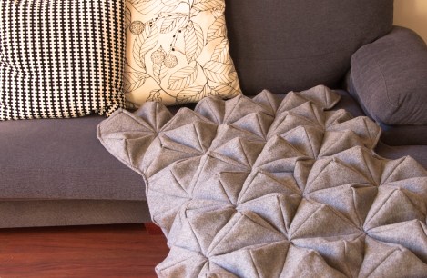 bloom blanket on sofa